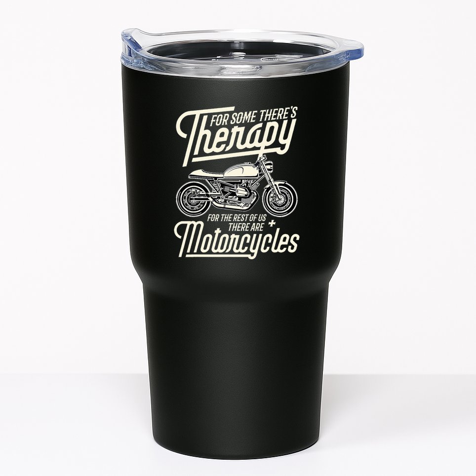 Funny Motorcycle Rider Therapy  Vintage Biker Gift Tumbler