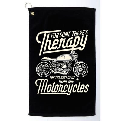 Funny Motorcycle Rider Therapy  Vintage Biker Gift Golf Towel