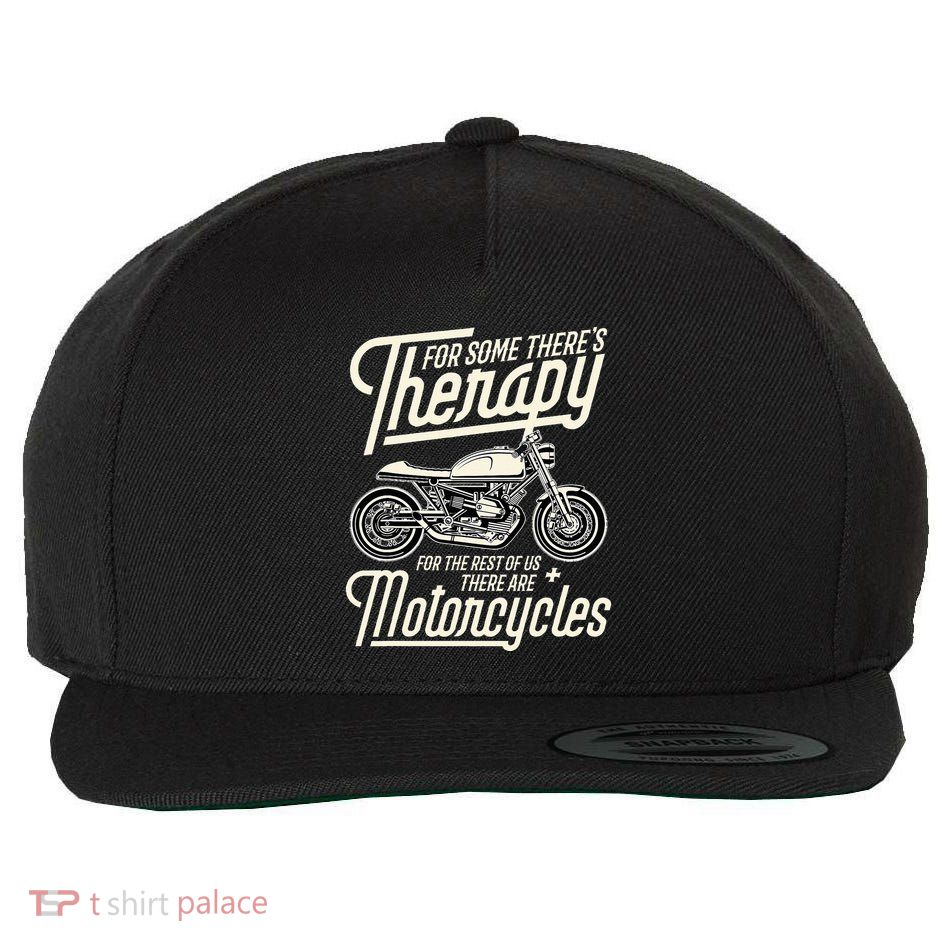 Funny Motorcycle Rider Therapy  Vintage Biker Gift Wool Snapback Cap