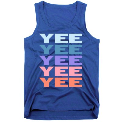 Funny Modern Repeated Text Design Yee Gift Tank Top