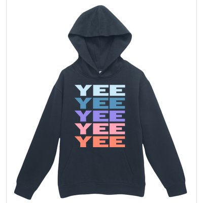 Funny Modern Repeated Text Design Yee Gift Urban Pullover Hoodie