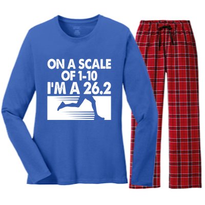 Funny Marathon Runner Gift 26 2 Marathon Gift Women's Long Sleeve Flannel Pajama Set 