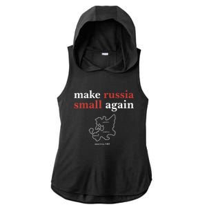 Funny Make Russia Small Again Political Humor Design Ladies PosiCharge Tri-Blend Wicking Draft Hoodie Tank