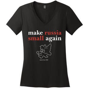 Funny Make Russia Small Again Political Humor Design Women's V-Neck T-Shirt