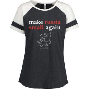 Funny Make Russia Small Again Political Humor Design Enza Ladies Jersey Colorblock Tee