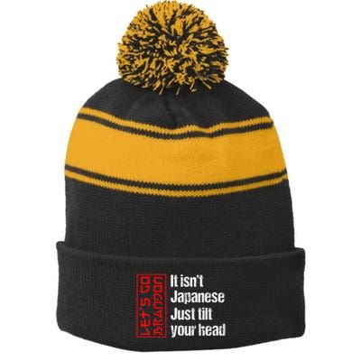 Funny Machinist Retro Vintage Machinist Machine Operator Stripe Pom Pom Beanie