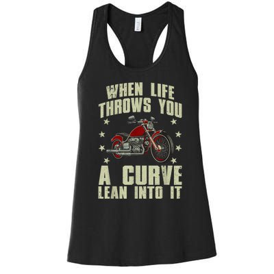 Funny Motorcycle Racer Design For  Wo Motorcycle Lover Women's Racerback Tank