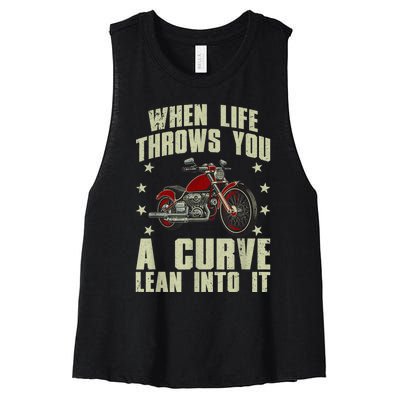 Funny Motorcycle Racer Design For  Wo Motorcycle Lover Women's Racerback Cropped Tank