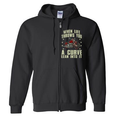 Funny Motorcycle Racer Design For  Wo Motorcycle Lover Full Zip Hoodie