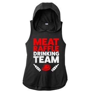 Funny Meat Raffle Drinking Team Buffalo NY Minnesota Ladies PosiCharge Tri-Blend Wicking Draft Hoodie Tank