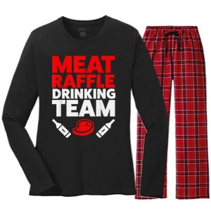 Funny Meat Raffle Drinking Team Buffalo NY Minnesota Women's Long Sleeve Flannel Pajama Set 