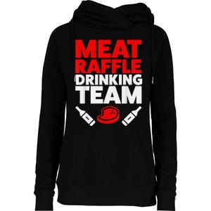 Funny Meat Raffle Drinking Team Buffalo NY Minnesota Womens Funnel Neck Pullover Hood