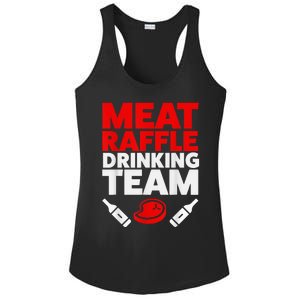 Funny Meat Raffle Drinking Team Buffalo NY Minnesota Ladies PosiCharge Competitor Racerback Tank