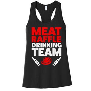 Funny Meat Raffle Drinking Team Buffalo NY Minnesota Women's Racerback Tank