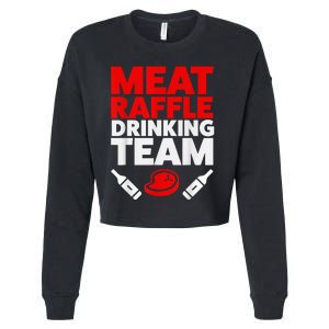 Funny Meat Raffle Drinking Team Buffalo NY Minnesota Cropped Pullover Crew