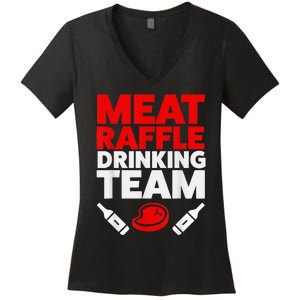 Funny Meat Raffle Drinking Team Buffalo NY Minnesota Women's V-Neck T-Shirt