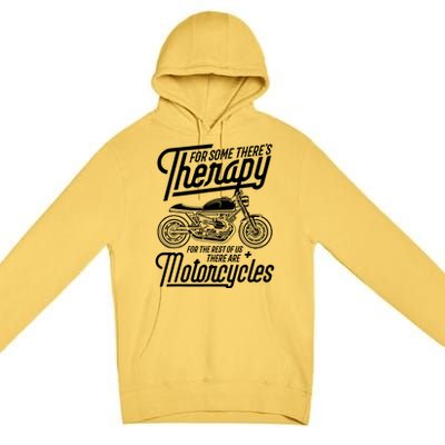 Funny Motorcycle Rider Therapy Premium Pullover Hoodie