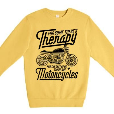 Funny Motorcycle Rider Therapy Premium Crewneck Sweatshirt