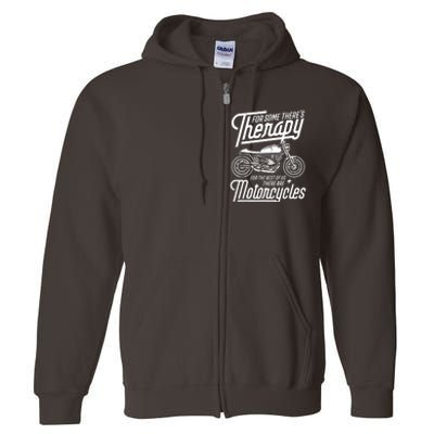 Funny Motorcycle Rider Therapy Full Zip Hoodie