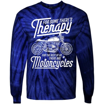 Funny Motorcycle Rider Therapy Tie-Dye Long Sleeve Shirt