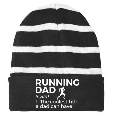 Funny Marathon Running and Cross Country Runner Runners Striped Beanie with Solid Band