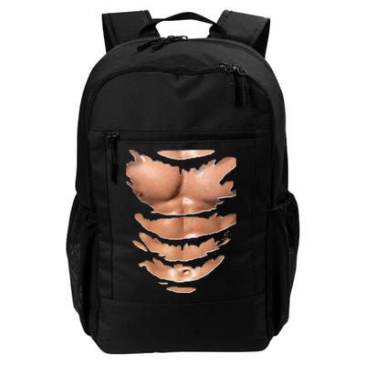 Fake Muscles Ripped Torn Chest Six Pack Abs Fitness Model Backpack