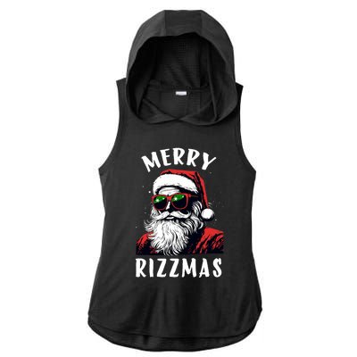 Funny Merry Rizzmas Christmas Rizz Santa Claus Charisma Cool Ladies PosiCharge Tri-Blend Wicking Draft Hoodie Tank