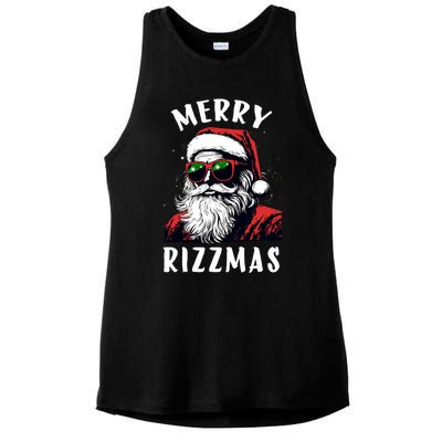 Funny Merry Rizzmas Christmas Rizz Santa Claus Charisma Cool Ladies PosiCharge Tri-Blend Wicking Tank