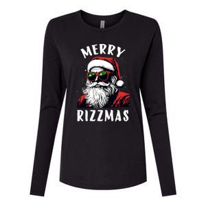 Funny Merry Rizzmas Christmas Rizz Santa Claus Charisma Cool Womens Cotton Relaxed Long Sleeve T-Shirt