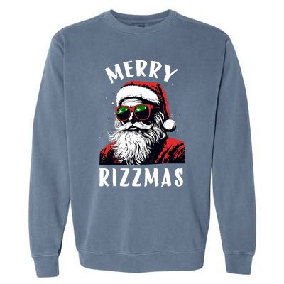 Funny Merry Rizzmas Christmas Rizz Santa Claus Charisma Cool Garment-Dyed Sweatshirt