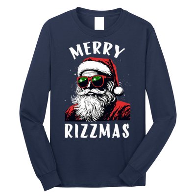 Funny Merry Rizzmas Christmas Rizz Santa Claus Charisma Cool Long Sleeve Shirt