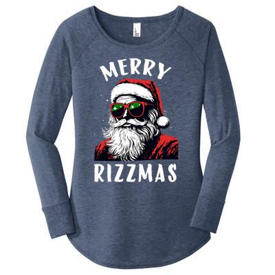 Funny Merry Rizzmas Christmas Rizz Santa Claus Charisma Cool Women's Perfect Tri Tunic Long Sleeve Shirt