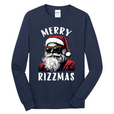 Funny Merry Rizzmas Christmas Rizz Santa Claus Charisma Cool Tall Long Sleeve T-Shirt