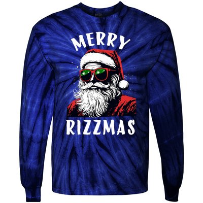 Funny Merry Rizzmas Christmas Rizz Santa Claus Charisma Cool Tie-Dye Long Sleeve Shirt