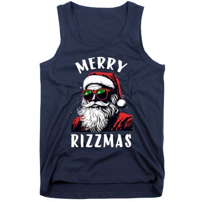 Funny Merry Rizzmas Christmas Rizz Santa Claus Charisma Cool Tank Top