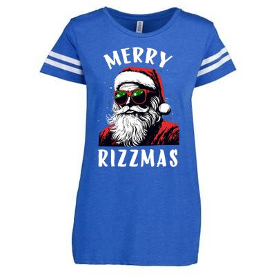 Funny Merry Rizzmas Christmas Rizz Santa Claus Charisma Cool Enza Ladies Jersey Football T-Shirt