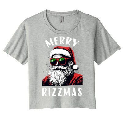 Funny Merry Rizzmas Christmas Rizz Santa Claus Charisma Cool Women's Crop Top Tee