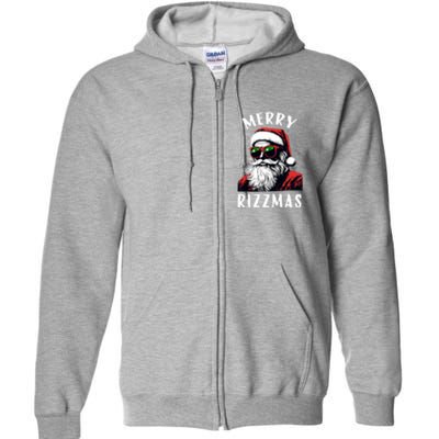 Funny Merry Rizzmas Christmas Rizz Santa Claus Charisma Cool Full Zip Hoodie