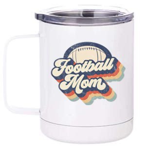 Football Mom Retro American Football Mothers Day Mom Mama Gift 12 oz Stainless Steel Tumbler Cup