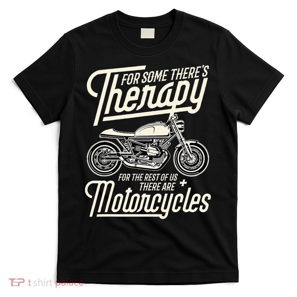 Funny Motorcycle Rider Therapy Vintage Biker Gift Short Sleeve T-Shirt