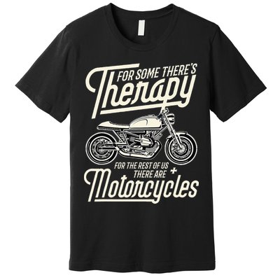 Funny Motorcycle Rider Therapy Vintage Biker Gift Short Sleeve Premium T-Shirt