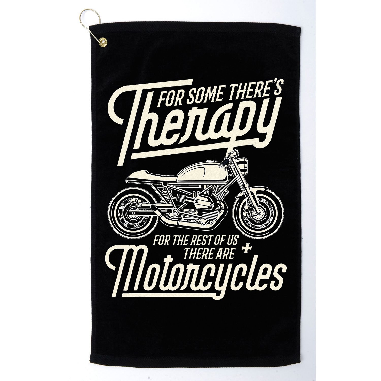 Funny Motorcycle Rider Therapy Vintage Biker Gift Short Sleeve Golf Towel