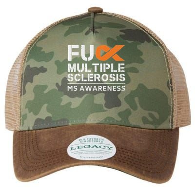 Fuck Multiple Sclerosis Ms Awareness Support Ribbon Legacy Tie Dye Trucker Hat