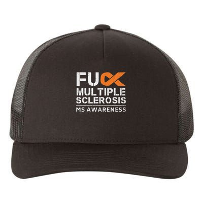 Fuck Multiple Sclerosis Ms Awareness Support Ribbon Yupoong Adult 5-Panel Trucker Hat