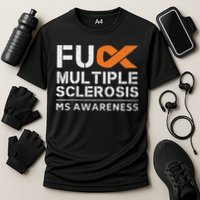 Fuck Multiple Sclerosis Ms Awareness Support Ribbon Performance Shirt