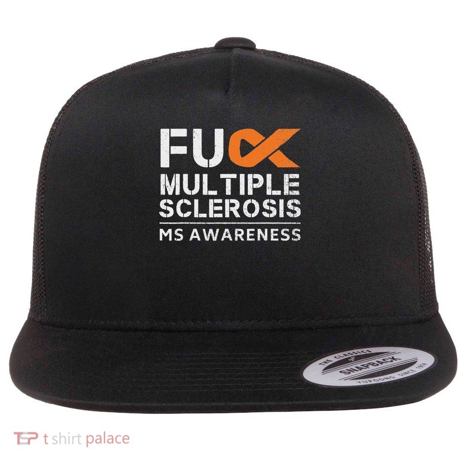 Fuck Multiple Sclerosis Ms Awareness Support Ribbon Flatbill Hat
