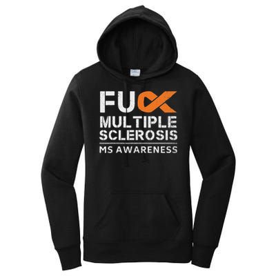 Fuck Multiple Sclerosis Ms Awareness Support Ribbon Women's Pullover Hoodie