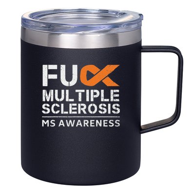 Fuck Multiple Sclerosis Ms Awareness Support Ribbon 12oz Stainless Steel Coffee Mug