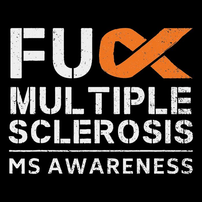 Fuck Multiple Sclerosis Ms Awareness Support Ribbon Pom Pom 12in Knit Beanie