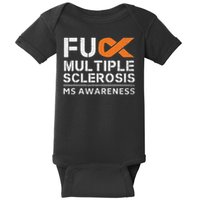 Fuck Multiple Sclerosis Ms Awareness Support Ribbon Baby Bodysuit
